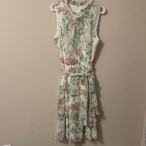 Jessica Howard Cream and Pink Floral Midi Dress